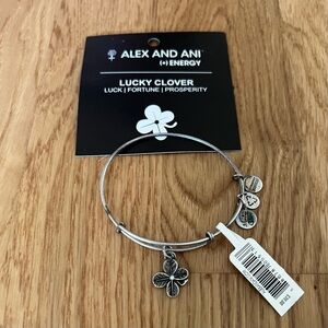 Alex and Ani Lucky Clover Silver Bracelet